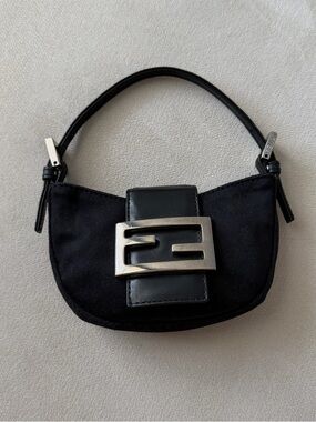 Fendi Black Neoprene Mini Croissant